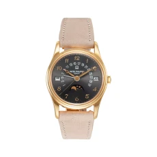 Patek Philippe Retrograde 5050J-023 Yellow Gold Perpetual Calendar Moon Phases 35mm Gray Sunburst Dial Ladies Watch